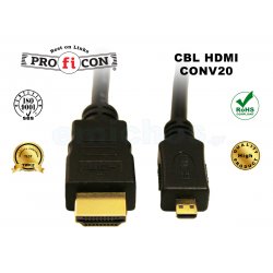 CBL HDMI CONV20 Pro.fi.con golden plated HDMI A TO D cable, άριστης ποιότητας καλώδιο μετατροπής HD 1.4b σε ΜΙCRO με αρσενικά φις